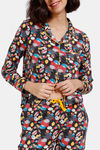 Zivame Color Me Happy Knit Poly Pyjama Set - Moonless Night — thumbnail 5